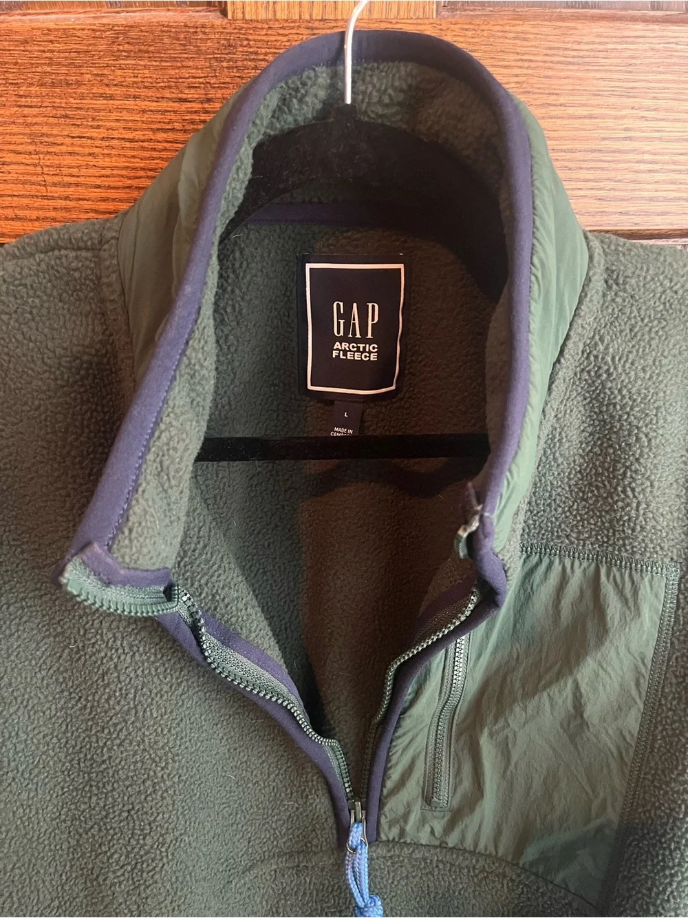 GAP Men's Forest Green Quarter-Zip Fleece Pullover